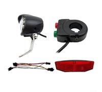 Accarugty Waterproof Ebike Light Kit With LED Headlight And Tail Lamp, 12-72V Front Light 12-60V Rear Light, Electric Lighting System With Brake Function And Wiring