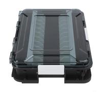 Accarugty Waterproof Fishing Bait Storage Box with 11-Compartment Transparent & 16-Compartment Pink Lure Organizer Case for Hard Baits, Soft Plast(TRANSPARENT COVER)