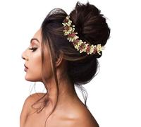 AcccessoZone Elegant Floral Hair Accessory - Handmade Bridal Headpiece, Pearl and Berry Vine Design for Wedding, Special Occasions Lightweight, Flexible Hair Accessory, Perfect for Updos and Boho