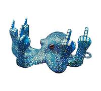 Accddio Middle Finger Octopus，Middle Finger Statue，Weird Decor Suitable for Indoor and Outdoor Garden Home Various Fish Tank Decoration (Blue)