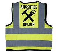 Acce Products Apprentice Builder Baby/Children/Kids Hi Vis Safety Jacket/Vest Size 4-6 Years Yellow Optional Personalised On Front