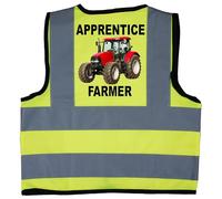 Acce Products Apprentice Farmer Baby/Children/Kids Hi Vis Safety Jacket/Vest Size 2-3 Years Yellow Optional Personalised Text On Front