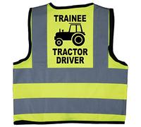 Acce Products Baby Children Kids Hi Vis Safety Jacket Vest Trainee Tractor Driver Sizes 0 to 8 Years (4-6 Years) Optional Personlaised Text on Front