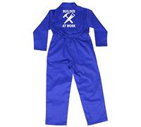 Acce Products Builder At Work Baby Childrens Kids Coverall Boilersuit Overall Boys Girls - Size - 24-3-4 Years - Royal Blue Optional Personalised Text on Front