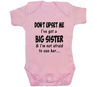 Acce Products Don't upset me I've got a big Sister & I'm not afraid to use her… Baby Bodysuit/T-Shirt/Romper - 3-6 Months - Pink