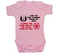 Acce Products Jedi Powers Mum Dark Side from Dad Baby Bodysuit/Romper - 12-18 Months - Pink