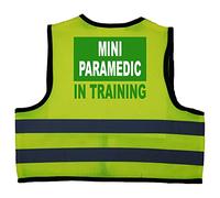 Acce Products MINI PARAMEDIC IN TRAINING Baby, Toddler, Children, Kids Hi Vis Safety Jacket Vest Size 7-9 Years Yellow Optional Personalised On Front