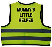 Acce Products Mummy's Little Helper Baby/Children/Kids Hi Vis Safety Jacket/Vest Size 0-12 Months Yellow Optional Personalised On Front