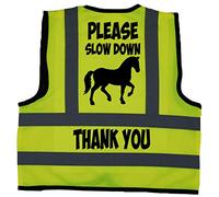Acce Products Please Slow Down Baby Children Kids Hi Vis Safety Jacket Vest Size 2-3 Years Yellow Optional Personalised On Front