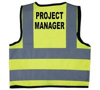Acce Products Project Manager Baby/Children/Kids Hi Vis Safety Jacket/Vest Size 4-6 Years Yellow Optional Personalised On Front