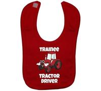 Acce Products Trainee Tractor Driver Red Pic Baby Infant Feeding Bib Touch Attach 0 to approx 3 Years - Red