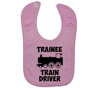 Acce Products Trainee Train Driver Baby Feeding Bib Touch Attach 0 to approx 3 Years - Pink