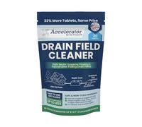 Accelerator by Dr. Pooper Drain Field Cleaner Tablets (20 Count) - Septic Tank Treatment for Clogs, Odor & Sludge - 90% Less Plastic - 10 Month Supply - Aerobic & Anaerobic Systems - Easy Flush