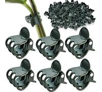 AccEncyc 100Pcs Green Plastic Garden Plant Clips Orchid Clips Plant Support Clips for Climbing Plants, Outdoor Use