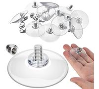 AccEncyc 12 Pack Clear PVC Suction Pads 44mm with Screw Nut, Extra Strong Adhesive Glass Suction Holder