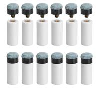 AccEncyc 12 Set Billiard Cues Tips Replacement Pool Cue Tips with White Pool Cue Stick Ferrules Screw-On Billiard Pool Cue Stick Tips 12mm Pool Stick Tips Replacement Kit