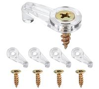 AccEncyc 50 Pack Glass Retainer Clips Kit 4-5mm Glass Clips Cabinet Glass Clips with Screws for Fixing Cabinet Glass Doors