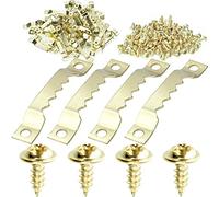 AccEncyc 50 Pack Picture Frame Hanging Kit Sawtooth Picture Hangers Gold