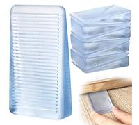 AccEncyc 8 Pack Clear Plastic Shims, Level Wedge, Furniture Levelers, Non-Slip PVC and Rubber, Rectangular, For Uneven Floors, Tables, Furniture