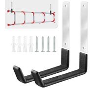 AccEncyc Garage Hooks Heavy Duty Garage Storage Utility Hooks 2Pcs Garage Wall Hooks Garden Hose Holder Garage Garden Tool Organizer Steel Wall Mount Hooks (Large)