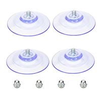 AccEncyc Large Suction Cup with Screws 85mm/ 3.4" Plastic Suction Pads 4 Pack Clear PVC Sucker Pads with M8 Screw Nut Extra Strong Adhesive Glass Suction Holder