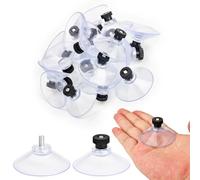 AccEncyc Suction Cup 40 mm Glass Suction Pads Clear PVC Sucker Pads Suction Holder Without Hooks for Bathroom Wall Door Glass Window Car Shade (Black, 50pcs)