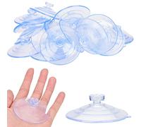 AccEncyc Suction Cup 65mm/2.5'' Glass Suction Pads Clear PVC Sucker Pads Suction Holder Without Hooks for Bathroom Wall Door Glass Window Car Shade (12 Pcs)