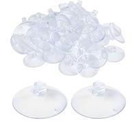 AccEncyc Suction Cup with Hole 1.2'' Glass Suction Pads Clear PVC Sucker Pads Small Suction Holder for Bathroom Wall Door Glass Window Car Shade (50pcs)