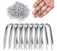 AccEncyc Wire Staples 80Pcs Steel Fence Staple Nails U Shaped Nails 1.4'' U Staples for Fencing, Wire Mesh (80Pcs)