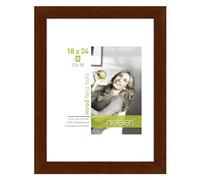 accent by nielsen Apollon Wooden Picture Frame - Wenge 18x24cm with White Mount for 5x7 Picture - Float Glass and Easy Push and Turn Clips