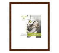 accent by nielsen Apollon Wooden Picture Frame Wenge 40x50cm with White Mount to fit 24x30cm Photo, Float Glass and Push and Turn Clips