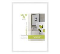 accent by nielsen Apollon Wooden Picture Frame - White 50x70cm with White Mount for 40x50cm Picture - Float Glass and Easy Push and Turn Clips