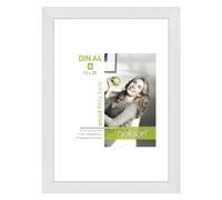accent by nielsen Apollon Wooden Picture Frame - White A4 (21x29.7cm) with White Mount for 15x20cm Picture - Float Glass and Easy Push and Turn Clips