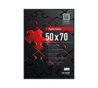 Accent By Nielsen Matt Black Aluminium Puzzle Frame 50X70Cm - Shatterproof Synthetic Glass And Push/turn Clips