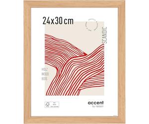 accent by nielsen Scandic - Oak Wooden Picture Frame - 24x30cm with Float Glass - Modern Scandinavian Design