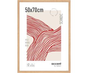 accent by nielsen Scandic - Oak Wooden Picture Frame - 50x70cm with Float Glass - Modern Scandinavian Design