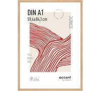 accent by nielsen Scandic - Oak Wooden Picture Frame - A1, 59.4x84.1cm with Float Glass - Modern Scandinavian Design