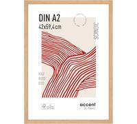 accent by nielsen Scandic - Oak Wooden Picture Frame - A2, 42x59.4cm with Float Glass - Modern Scandinavian Design
