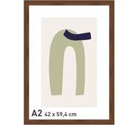 accent by nielsen Velino Picture Frame - Walnut A2, 42x59.4cm - with Glass Front - Ready-to-Hang with Contemporary Poster Print