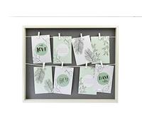 accent by nielsen Washed White Collage Photo Frame for 8 Postcard-Size 9x13 cm Pictures - Clothesline Display with Pegs