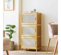 Accent Cabinet with Doors and Shelves, Modern Tall Narrow Storage for Living Room and Kitchen
