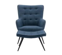 Accent Chair & Footstool Katelyn Denim Blue