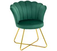 Accent Chair Green Velvet Lotus Back 69x64x80cm Sponge Seat Steel Legs High-Back