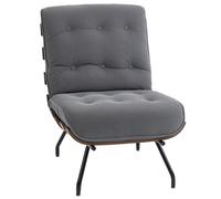 HOMCOM Accent Chair, Reading Chair with Spring Cushion, Dark Grey, Grey