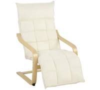 Homcom Accent Chair, Leisure Lounge Chair Armchair With Footrest, Cream