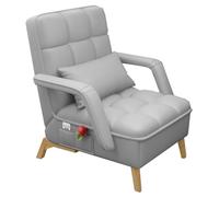 Accent Chair with Arms - Modern Upholstered Single Sofa for Living Room, Reading, Small Spaces - Adjustable Backrest, Wood Legs, Cozy Lounge Seat