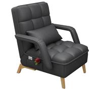 Accent Chair with Arms - Modern Upholstered Single Sofa for Living Room, Reading, Small Spaces - Adjustable Backrest, Wood Legs, Cozy Lounge Seat