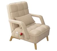 Accent Chair with Arms - Modern Upholstered Single Sofa for Living Room, Reading, Small Spaces - Adjustable Backrest, Wood Legs, Cozy Lounge Seat