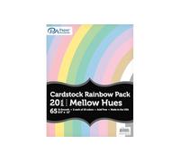 Accent Design Paper Accents Variety Pack Rainbow Cardstock 8.5" x 11" Mellow Hues, 65lb Colored Cardstock Paper For Card Making, Scrapbooking, Printing, Quilling and Crafts, 20 Piece Pack