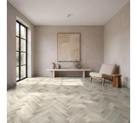 Accent Floors and Walls Accent Sea Mist Limed Oak Herringbone Dryback Lvt Flooring 2.5mm Glue Down Luxury Vinyl Tiles - 3.41M2 Pack (96 Blocks)